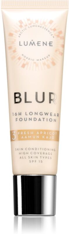 Lumene Blur 16h Longwear long-lasting foundation SPF 15 shade 3 Fresh Apricot (Warm) 30 ml