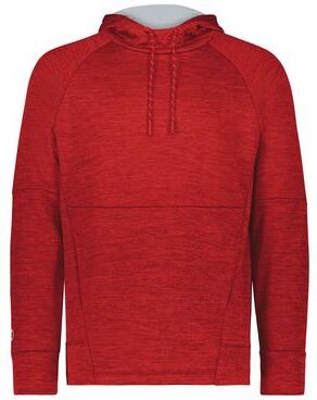 Holloway 223580 All-Pro Performance Fleece Hoodie in Scarlet Heather/Silver size Small   Polyester