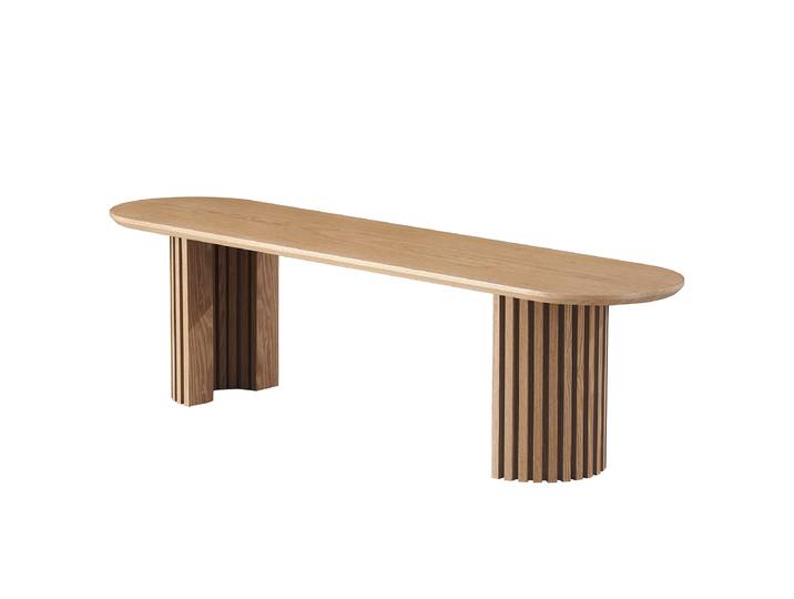 Furnierte Sitzbank FEISEI 160 x 45 x 40cm Braun/Eiche