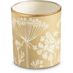 Teelichthalter Blumen Ø 8 cm Glas Beige M (Medium)