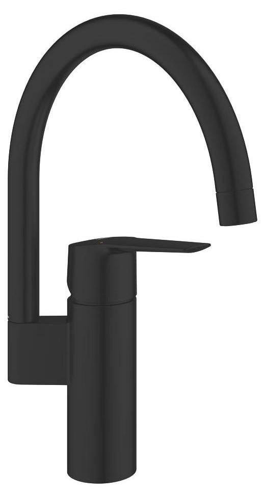 Grohe Start zwarte kraan met draaibare uitloop en waterbesparende functie