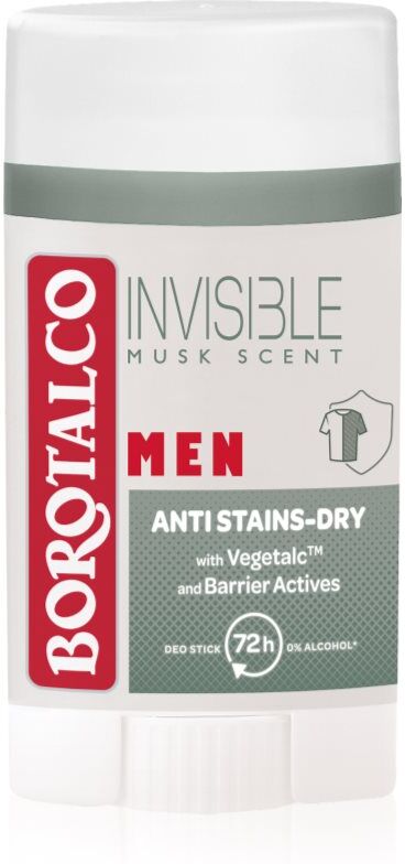 Borotalco MEN Invisible Deoroller gegen weiße und gelbe Flecken für Herren Duft Musk Scent 40 ml