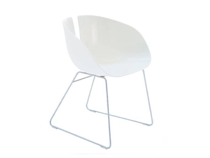 MOROSO chaise FJORD H. (Acier inoxydable blanc/satiné - plastique / acier)