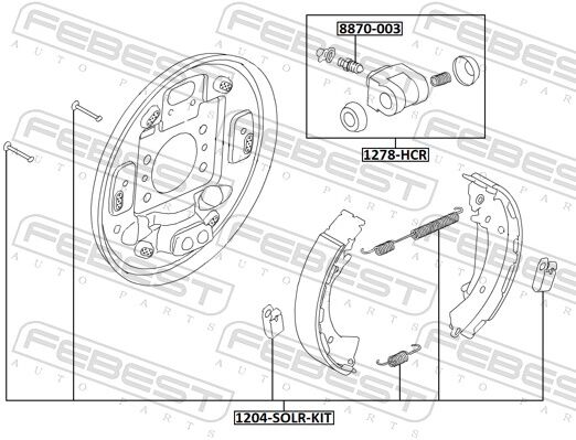 Febest Radbremszylinder 1278-Hcr Hinterachse Für Hyundai