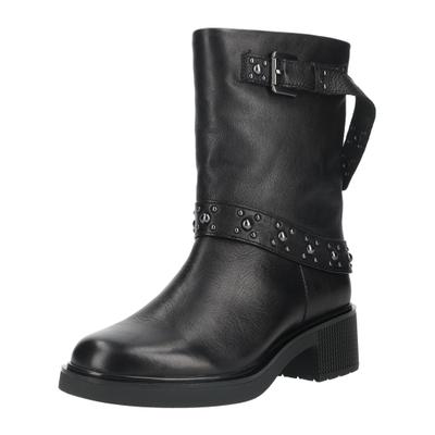 Bikerboots REGARDE LE CIEL "Regarde Le Ciel Stiefelette Glattleder", Damen, Gr. 39, schwarz, Glattleder, Schuhe Bikerboots