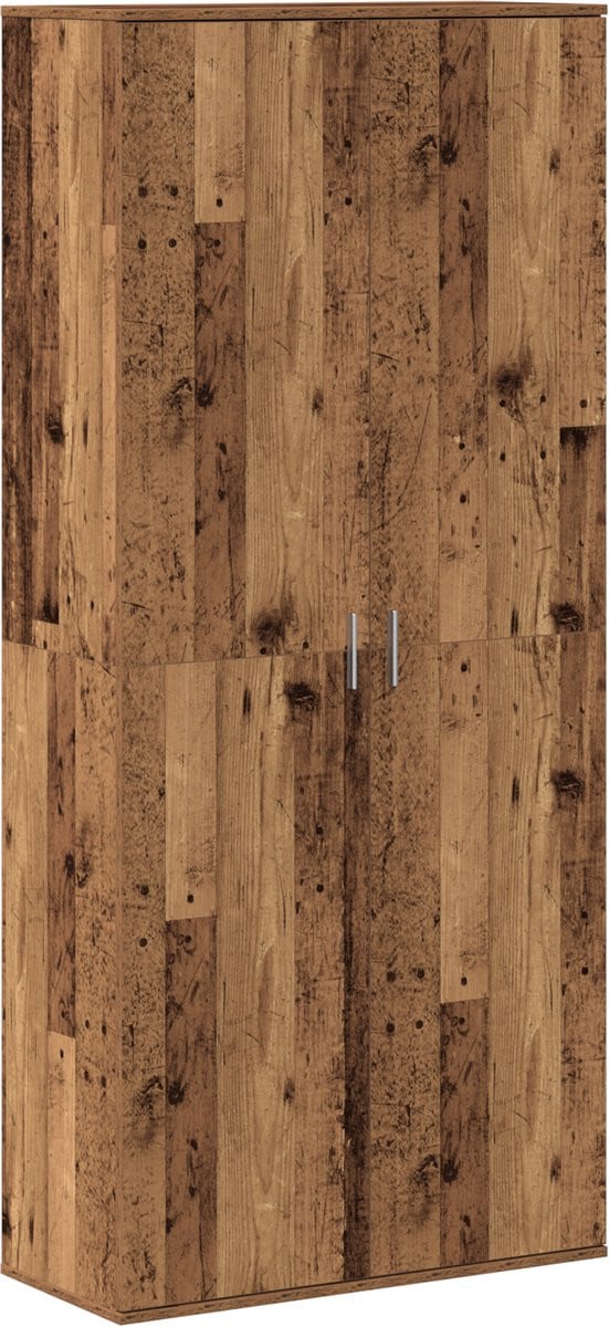 vidaXL Highboard van bewerkt oud hout B/D/H: 80 x 35 x 180 cm