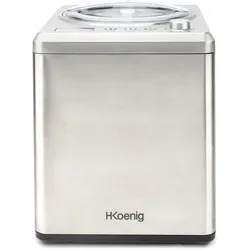 H.Koenig professionelle Eismaschine HF340 - Elektrisch - 2 L - 180 W - Kühlfunktion - Schnelle Zubereitung - Eis, Frozen Joghurt und Sorbet
