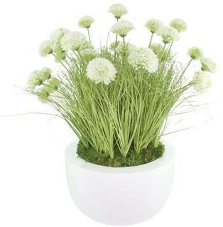 Creative Labs Dahlias in Round Fiberstone Planter