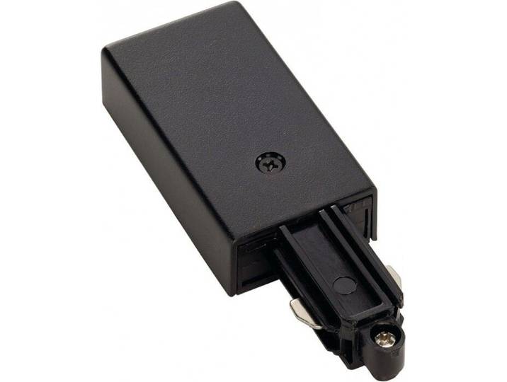 Alimentation pour rail conducteur HT monophasé\, version en saillie noire\, terre à droite