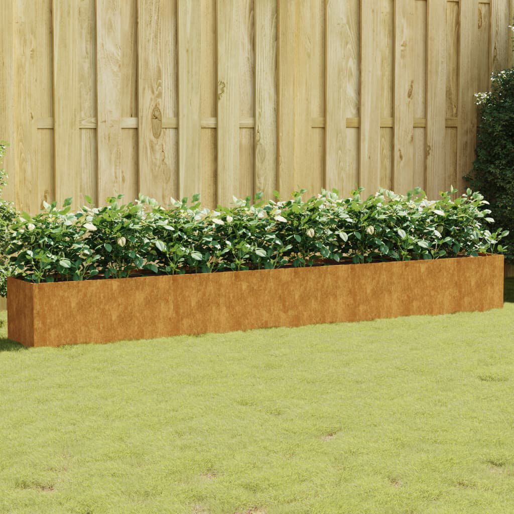 Rio Almarene Metal Raised Garden Bed Rusty 40cm H x 360cm W x 40cm D