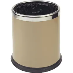 Abfalleimer doppelwandig, Metall, beige, 10 Liter