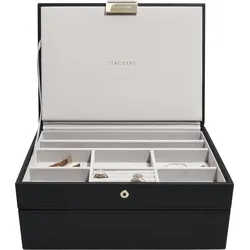 Stackers Schmuckkästchen doppelt Classic, schwarz
