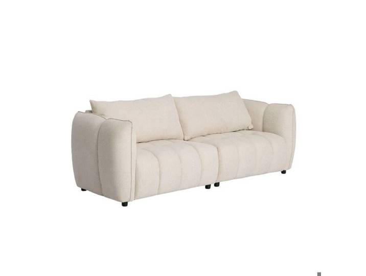 Canapé en tissu beige 3 places Kaori