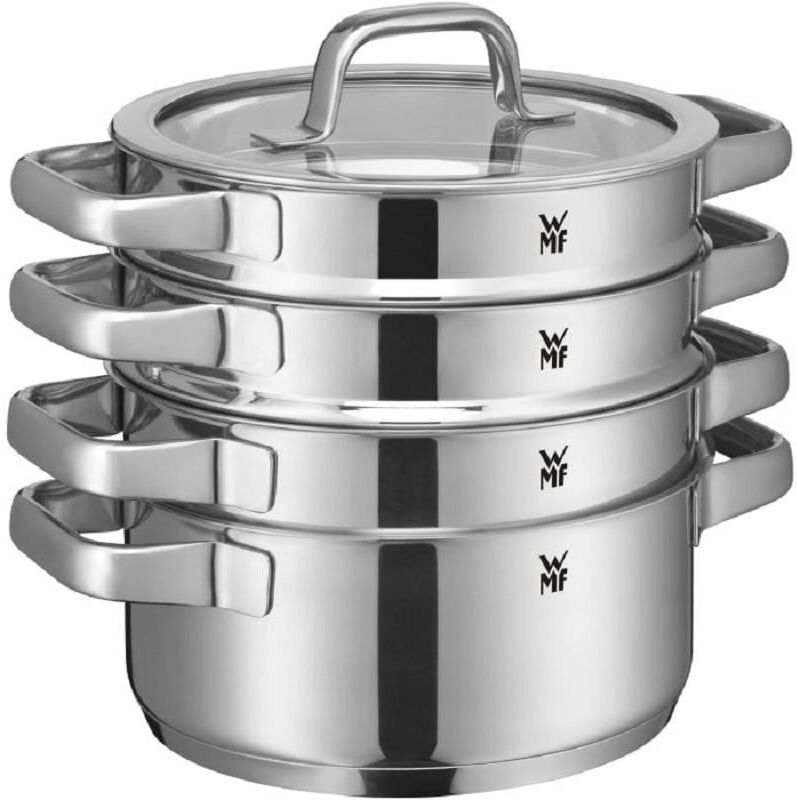 Topf-Set WMF "Compact Cuisine 4-teilig", silber (silberfarben), Ø:20cm, Töpfe, Topf-Set silberfarben 5,8 l + Ø 20cm