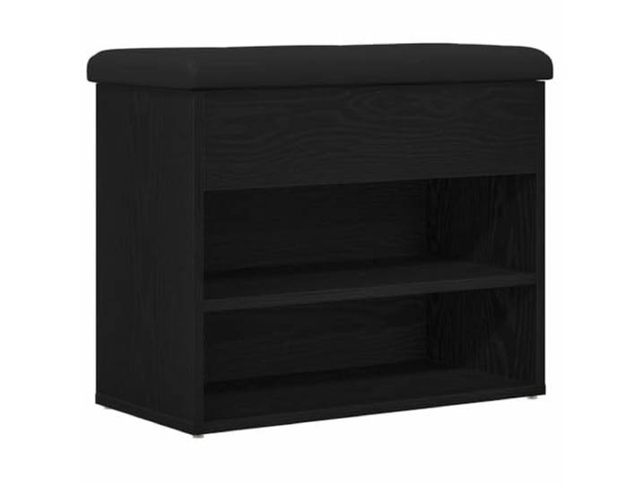 Makastle Sitzbank mit Stauraum Schwarz Eichen-Optik 62 x 32 x 50 cm