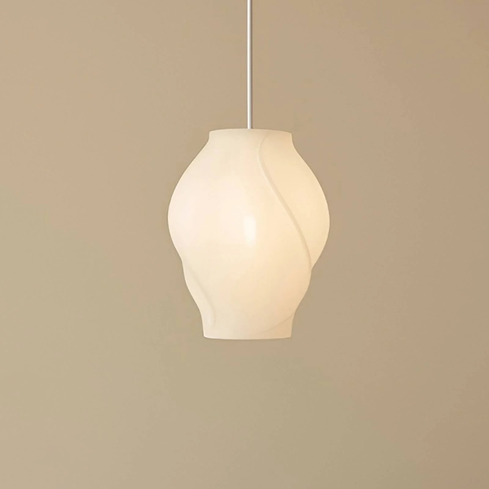 Lucande Tovina Hanglamp - Wit - Scandinavisch Design - Textiel en Metaal - Ø 35 cm