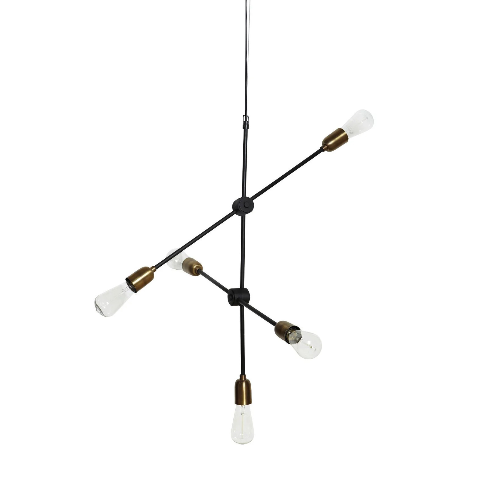 House Doctor Molecular hanglamp met 5 lichtpunten, zwart, glas en metaal