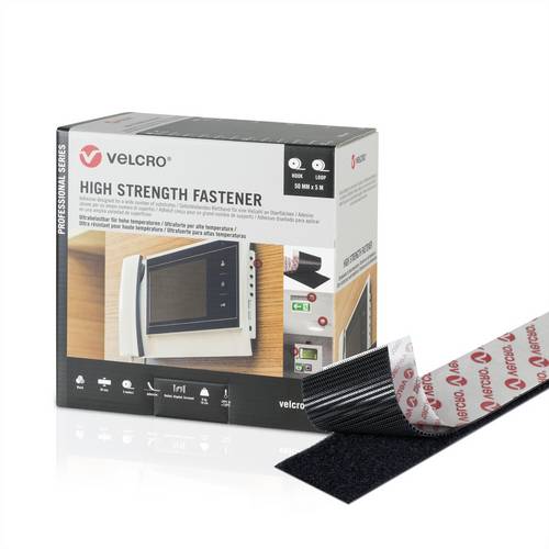 VELCRO High Strength Fastener 5m Hakenband 5m Flauschband, Haken & Flausch 50mm schwarz