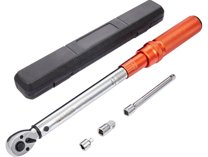 Clé dynamométrique VEVOR 3/8\ \, 14-110Nm Clé dynamométrique vélo & moto Set\, ± 3% précision d'erreur avec 2 tiges d'extension 152\,4mm\, adaptateur 3/8-1/2\ & 3/8- 1/4\ \, 72 dents réglable