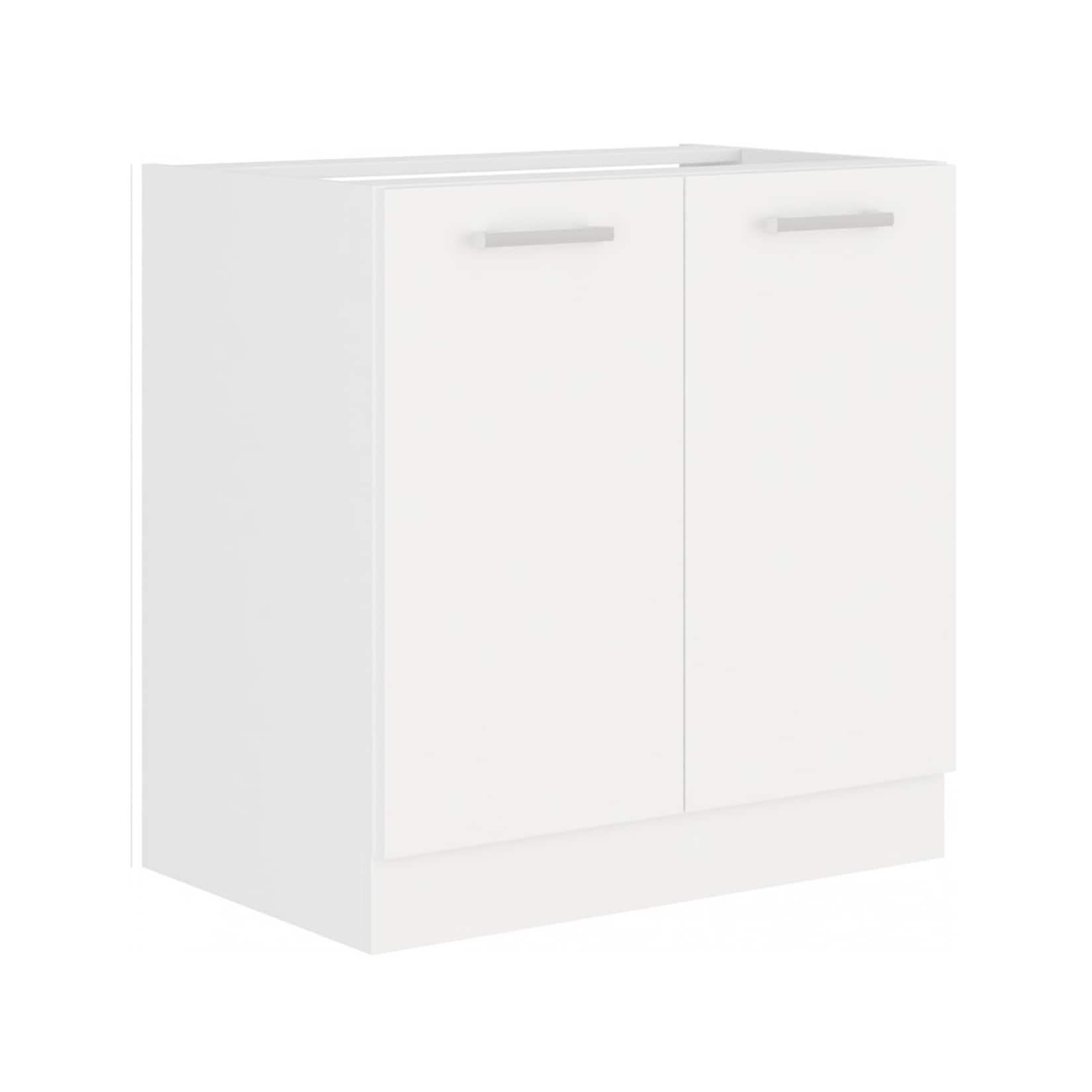 EKO White Spülenschrank 80 Weiss matt Küchenzeile Küchenblock Küche Einbauküche