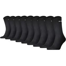 PUMA Unisex Socken, 9er Pack - Sport Crew Sock,Tennissocken, ECOM Schwarz / 43-46