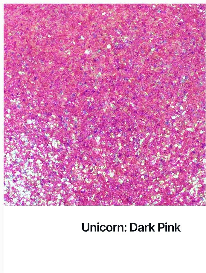 Hemway Glitter Mix Ultra Sparkle 100g / 3.5oz   Unicorn Dark Pink Mix   Cosmetic, Festival, Crafts - Unicorn Dark Pink Mix - 100g