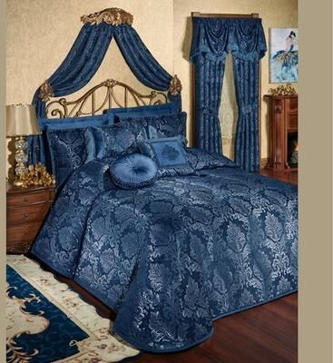 Touch of Class Camelot Grande Bedspread Navy, King, Navy