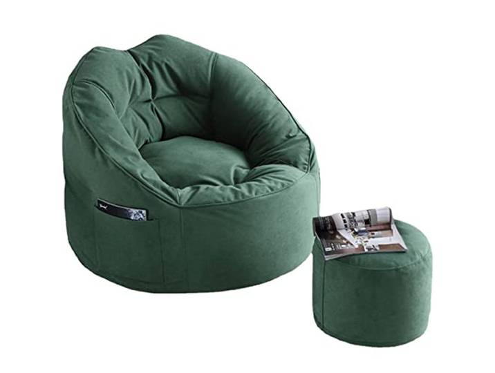 SXBCyan Sitzsack Bezug (ohne füllung) Lazy-Sofas Decken Stühle, Baumwoll-Liegesitz, sitzsack Sofa lesesessel, Couch, Tatami, Wohnzimmer-Sitzsäcke(2 in 1-YD-Green)