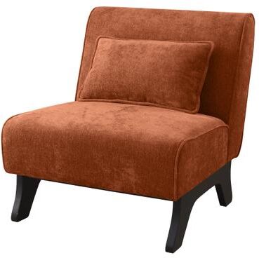 HUIMO Armless Accent Chair, Upholstered Comfy Modern Living Room Accent Lounge Chair with Pillow & Wooden Legs Accent Chair