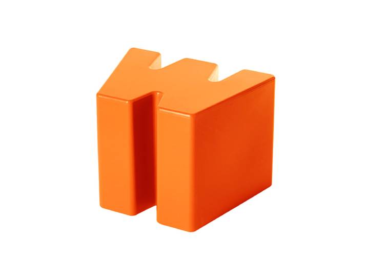 SLIDE tabouret bas DOUBLE U (Orange - Polyéthylène)