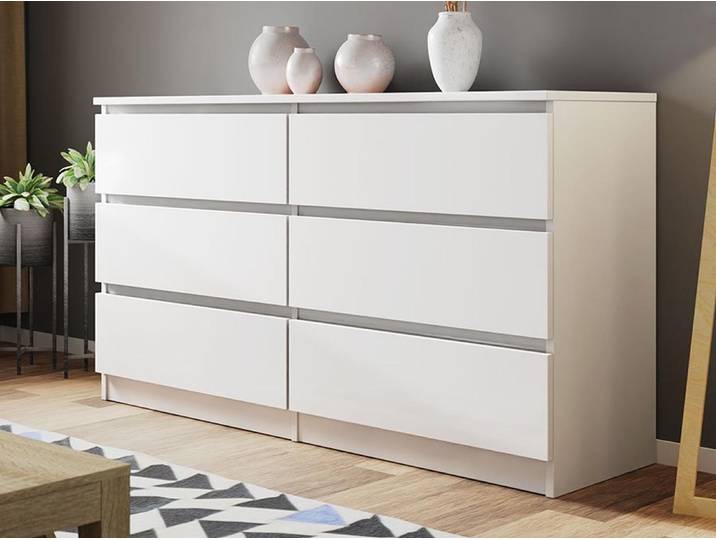 Commode MALIWA 6 tiroirs blanc