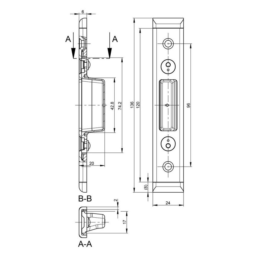 G-U Schliessplatten GU SECURY (Türgarnitur) (6-40032-CB-0-8)