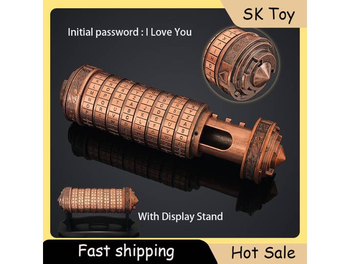 Da Vinci – serrure à Code, cadeau créatif, Collection de cadeaux de saint-valentin, Tube de Puzzle en métal, accessoire décoratif Vintage, ornement de figurine
