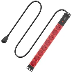 ACT Extension lead PDU 19" C14 IEC60320 with 8 type F sockets, 3m H05VV-F 3G1.0, USV Zubehör