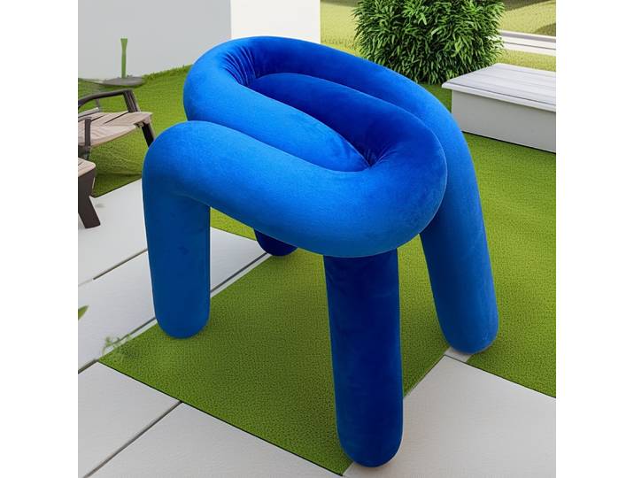 Klein – tabouret créatif bleu carré en fer, chaise de vanité élégante pour chambre à coucher, siège Chic et décontracté, accessoire d'espace à la mode
