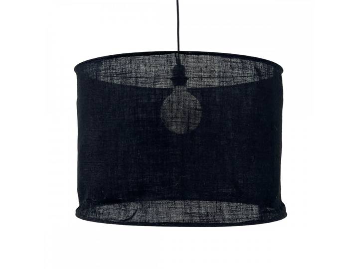 Abat-jour à suspendre toile de jute noire non électrifiée d.60cm