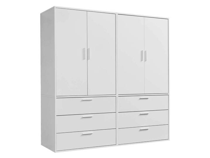 Mokebo Kleiderschrank Grid deckenhoch, Weiß, 2 Fächer, 180x234x58 cm, Schlafzimmer, Kleiderschränke, Drehtürenschränke