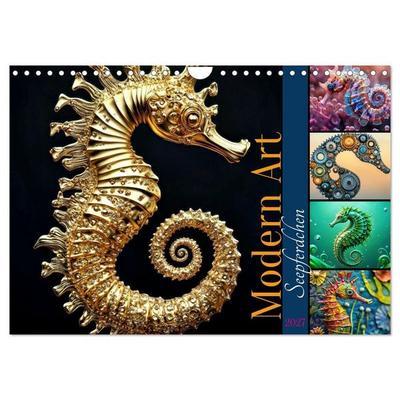 Seepferdchen - Modern Art (Wandkalender 2027 DIN A4 quer), CALVENDO Monatskalender