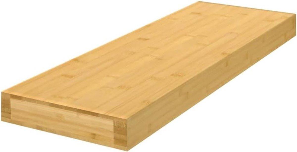 Merkloze Bamboe Wandplank - Drijvende Wandplank voor Decoratie en Opbergen - Natuurlijk Hout - Breedte: 60 cm, Diepte: 20 cm