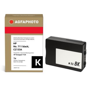 AgfaPhoto kompatibel für HP 711, CZ133A, schwarz, 80ml, Druckleistung XL,  Tinte
