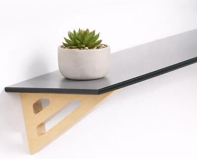 Wallscapes Puzzle Shelf Kit - Black Sparkle with Bracket