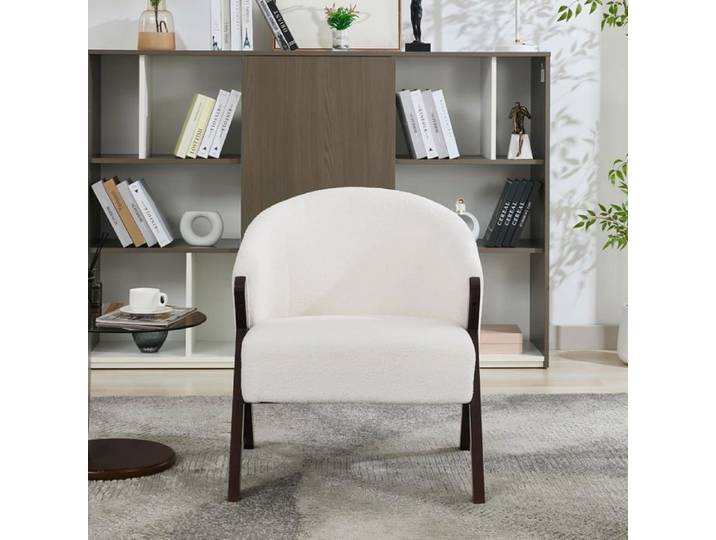 Chaise – fauteuil rembourré avec cadre en bois- Fauteuil Lin