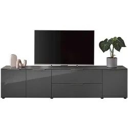 TV-Lowboard Santorin Glas Grau Anthrazit