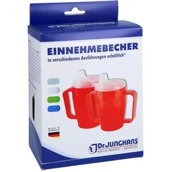 Einnehmebecher m. 2Griffe+2Deckel 4+12 mm blau