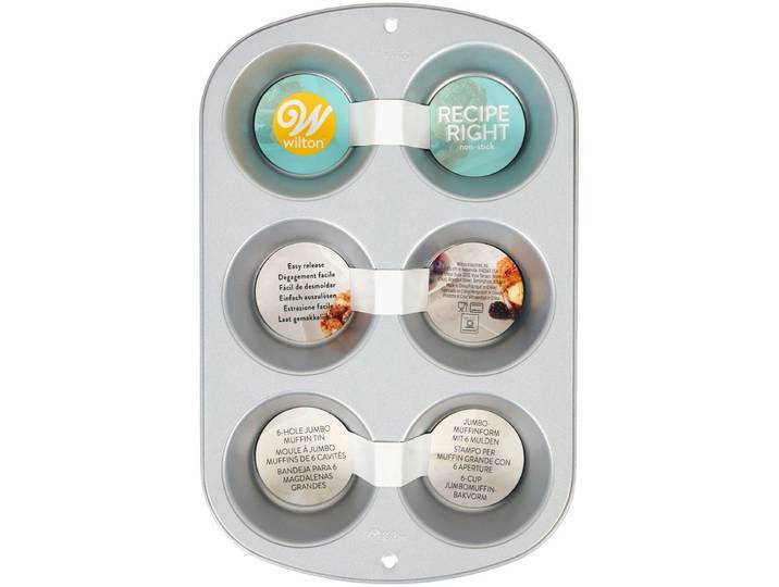 Wilton Muffin Bakvorm - 6 Jumbo Cupcakes en Muffins - 34x23 cm - Muffinvorm
