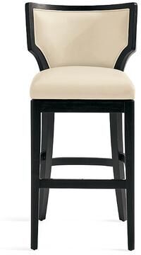 "Roosevelt Swivel Bar & Counter Stool - Bar Height (30"" Seat), Black Walnut, Leather, Black Walnut/Marbled Bone/Bar Height - Grandin Road"