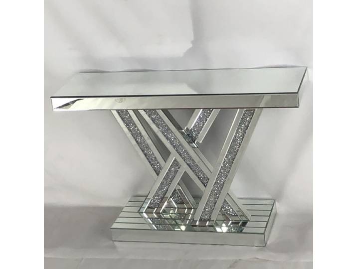 Miroir de luxe léger cassé diamant croix Table d'entrée Table d'entrée nordique nouveau Style chinois salon Table d'entrée