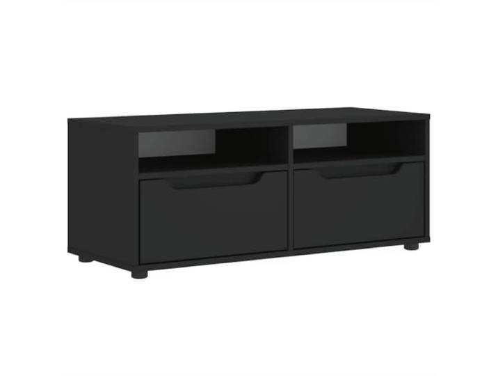 LKJephalotrop TV-Schrank Wandmontage Schwarz 100x40x38 cm Fernsehmöbel für Wohnzimmer und Schlafzimmer mit 2 Schubladen und 2 Ablagen für aufgeräumte Ausrüstung.