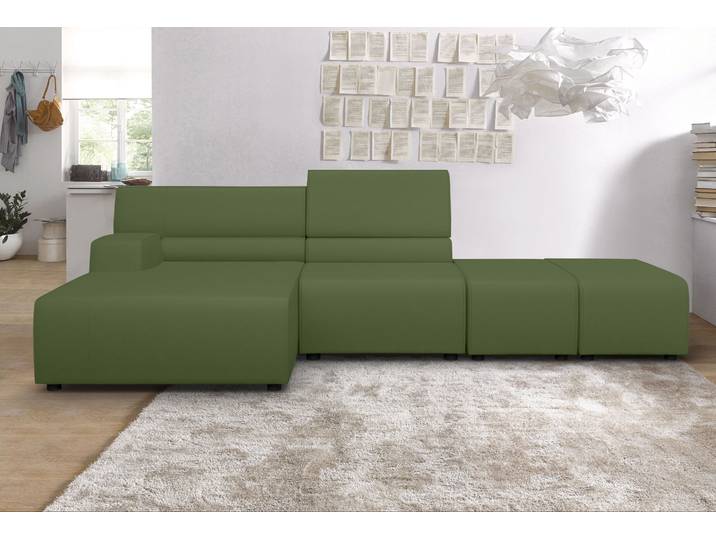 Ecksofa EGOITALIANO Babouche, Designsofa mit außergewöhnlichem Sitzkomfort zum Wohlfühlen , grün (sprite), B:384cm T:98cm, Leder CAREZZA (echtes Rindsleder) ist ein Naturleder, dass die ursprünglichen Eigenschaften der Haut nicht verändert. Das Vorhandensein von verheilten Narben, Körnungsunterschiede, Falten, Adern, Unterschiede in den Farbtönen und andere Spuren, die die Natur auf diesen Fellen hinterlassen hat, sind ein Beweis für die absolute Echtheit und das Zeugnis ihres großen Wertes., Sofas, Ecksofa