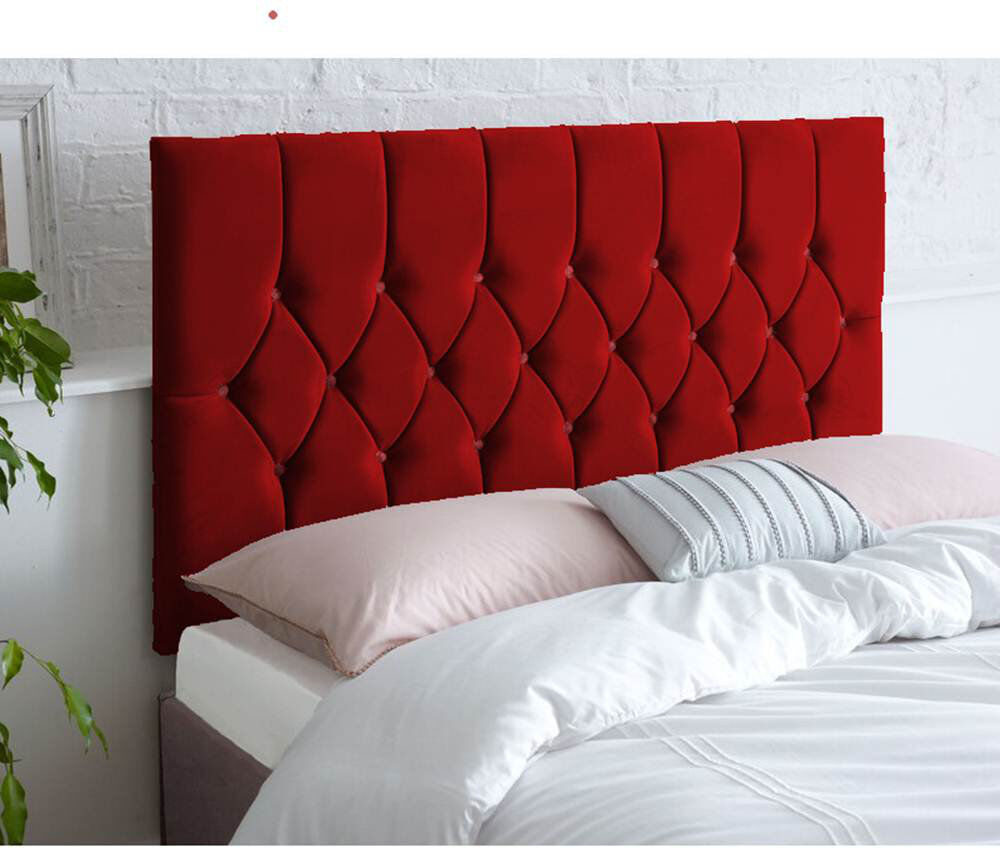 Etta Avenue Linda Upholstered Velvet Headboard Burgundy Double (4'6)